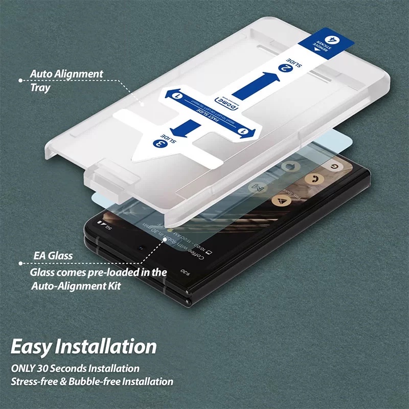 Whitestone Dome EA Front Tempered Glass Screen Protector for Google Pixel Fold - Pack of 2 (Front Only)