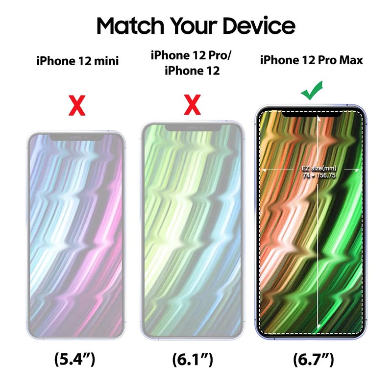 Whitestone Dome EZ Tempered Glass Screen Protector for iPhone 12 Pro Max - Pack of 2