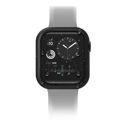 UNIQ Nautic Apple Watch Case with Curved Tempered Glass Screen Protector for Series 7/8/9 45MM - Midnight Black