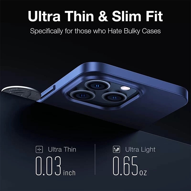 Torras Decency Series Phone Case for iPhone 14 Pro Max 6.7 Inch – Navy Blue - X003AZY8RT