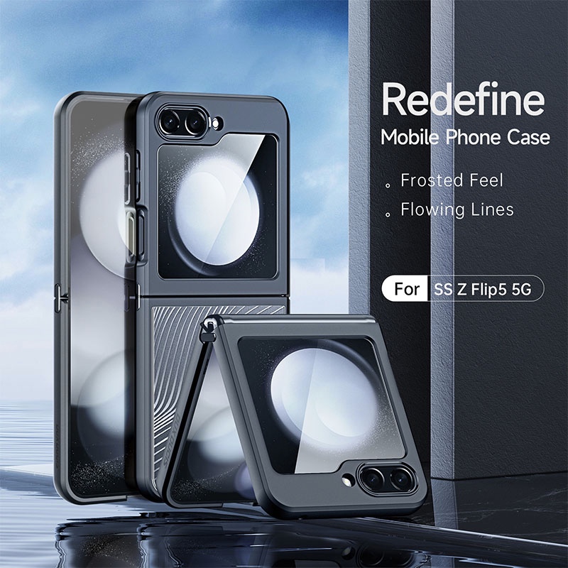 Aimo Series Phone Case for Samsung Galaxy Flip 5 - Transparent Black