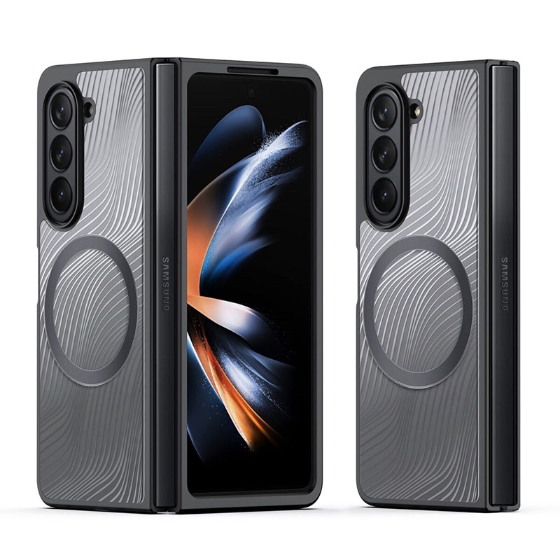 Aimo Mag Series Phone Case for Samsung Galaxy Fold 5 (MagSafe Compatible)- Transparent Black