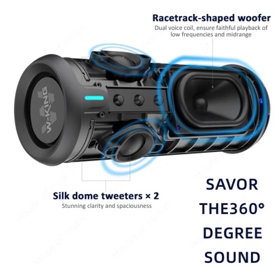 Super Bass W-KING D320 New True 30W Output IP67 Waterproof Outdoor Wireless Bluetooth Speakers TWS Shocking Stereo Sound