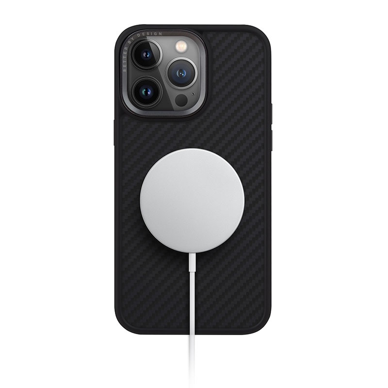 UNIQ Keva Magclick Magsafe Compatible Phone Case for iPhone 15 Pro – Carbon (Black)