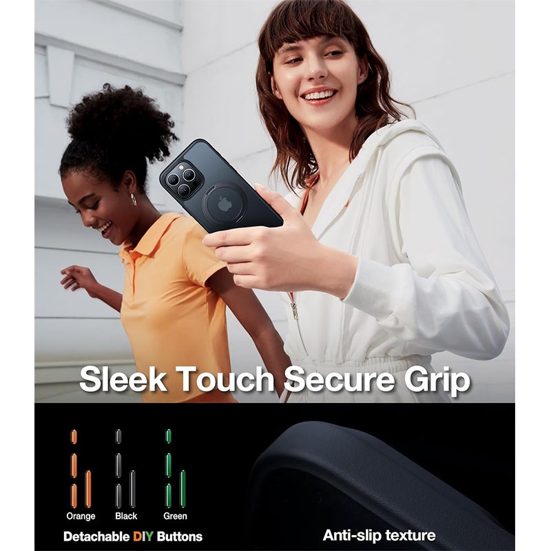 Torras UPRO Ostand Pro Series Magsafe Compatible Phone Case for iPhone 15 Pro – Black