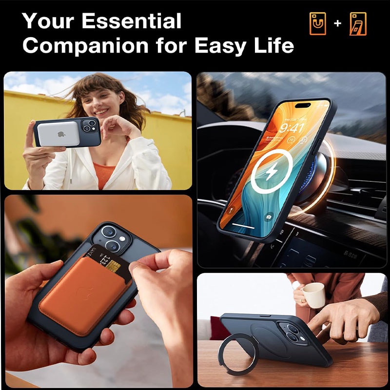 Torras UPRO Ostand Matte Series Magsafe Compatible Phone Case for iPhone 15 6.1