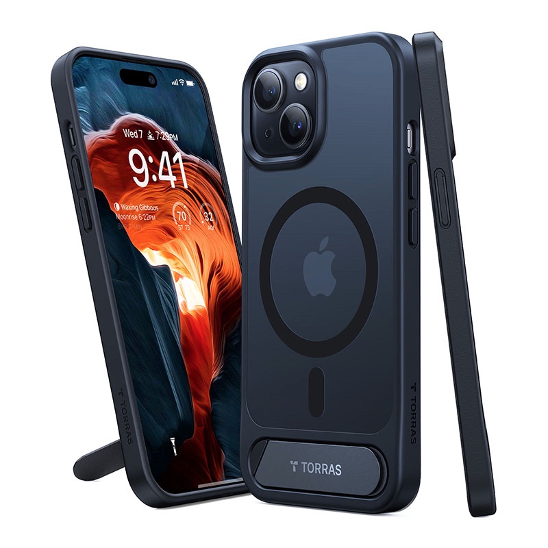 Torras UPRO Pstand Series Magsafe Compatible Phone Case for iPhone 15 Plus 6.7? – Black