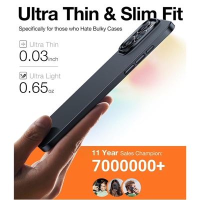 Torras Origin-Fit Series Phone Case for iPhone 15 Pro 6.1? – Black