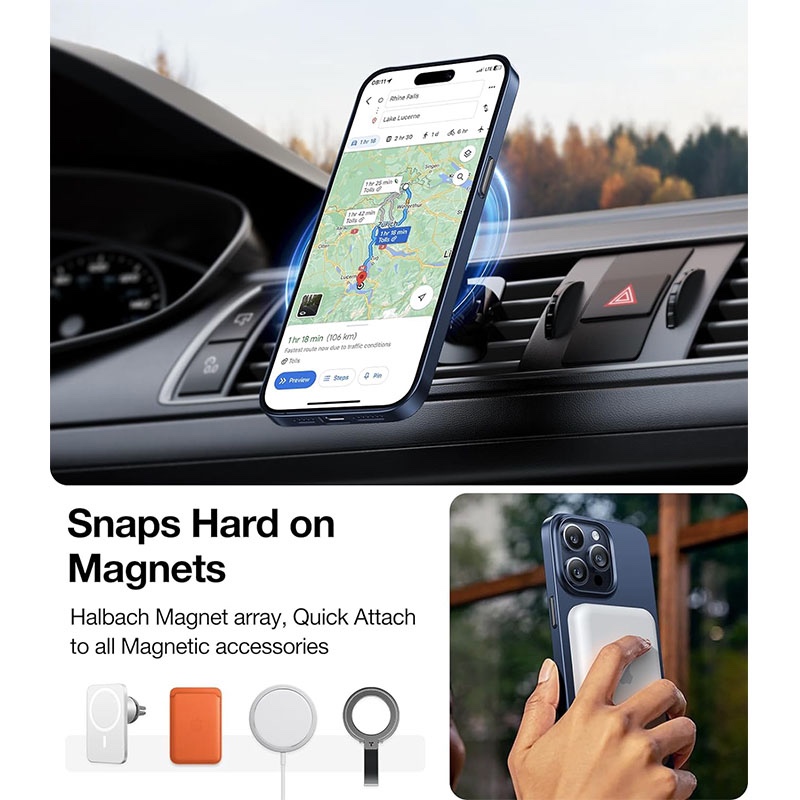 Torras OriginFit-Mag Series Magsafe Compatible Phone Case for iPhone 15 Pro 6.1? – Navy Blue
