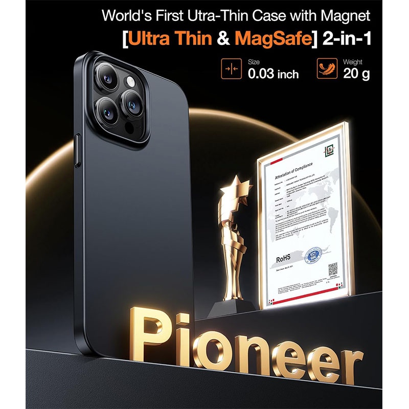 Torras OriginFit-Mag Series Magsafe Compatible Phone Case for iPhone 15 Pro Max 6.7? – Black