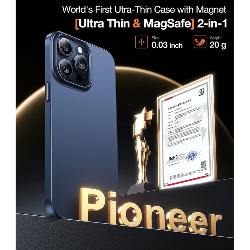 Torras OriginFit-Mag Series Magsafe Compatible Phone Case for iPhone 15 Pro Max 6.7? – Navy Blue