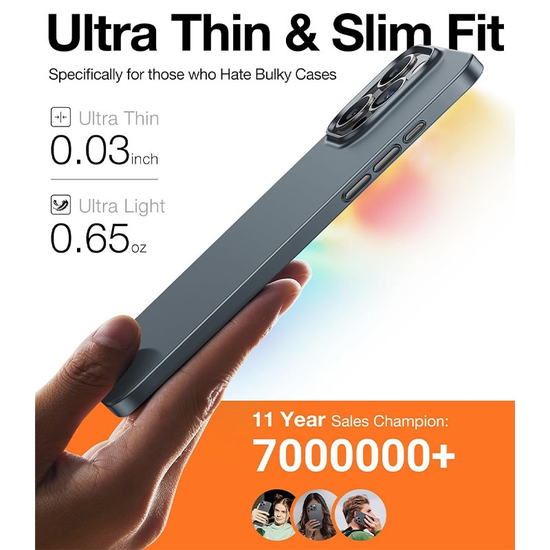 Torras Origin-Fit Series Phone Case for iPhone 15 Pro Max 6.7? – Titanium Grey - X003VYKCIN