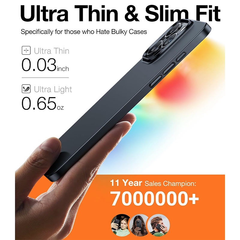 Torras Origin-Fit Series Phone Case for iPhone 15 Pro Max 6.7? – Black - X003VYED47