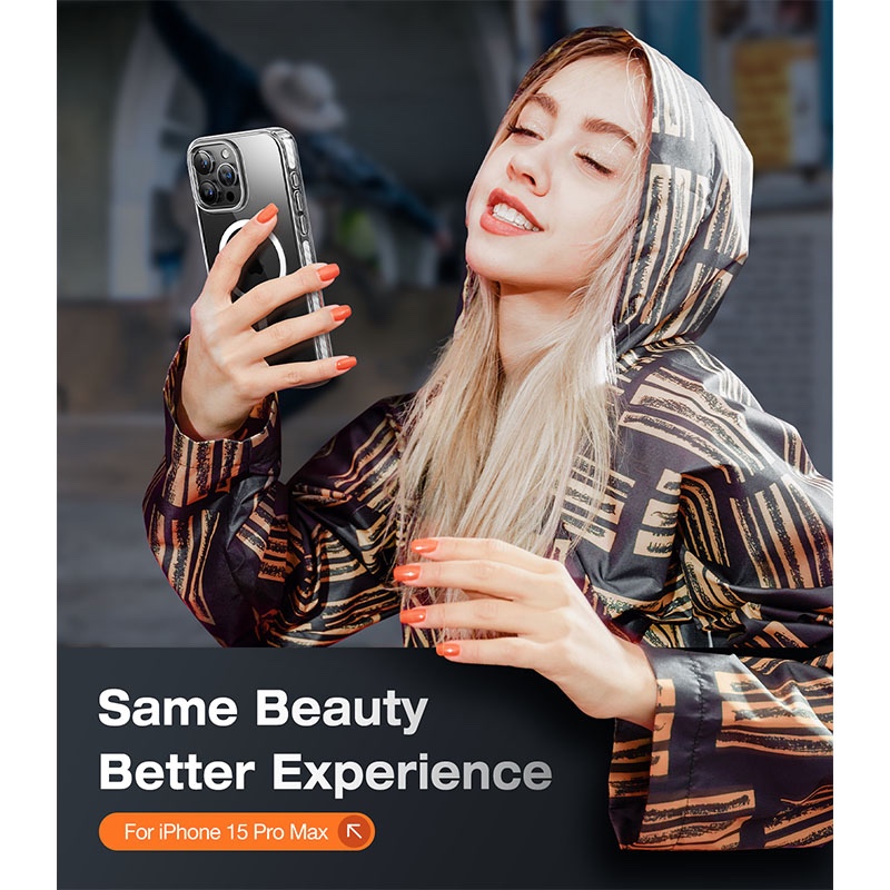 Torras Sparka-Mag Series Magsafe Compatible Phone Case for iPhone 15 Pro Max 6.7? – Clear