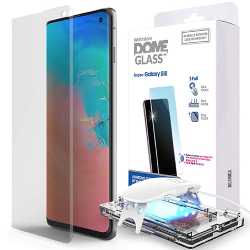 Galaxy S10 Whitestone Dome Glass Tempered Glass Screen protector with UV