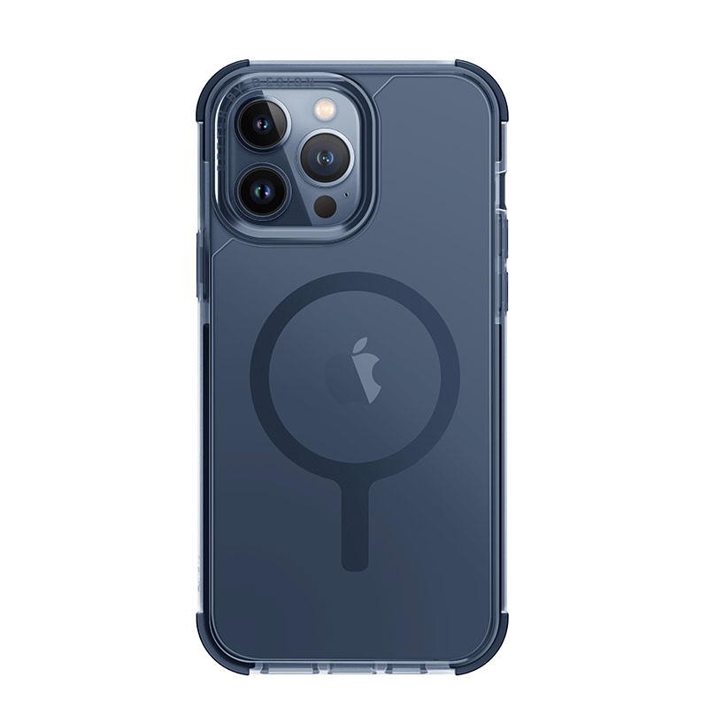 UNIQ Combat (AF) MagSafe MagClick Charging Compatible Case for iPhone 15 Pro Max – Smoke Blue