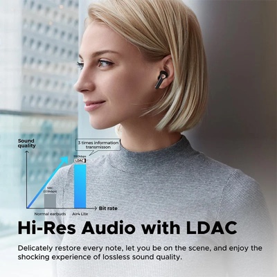 SoundPEATS Air4 Lite Wireless Earbuds, Bluetooth 5.3 Earbuds with Multipoint Connection, Hi-res Earbuds with LDAC &13mm Dynamic Driver