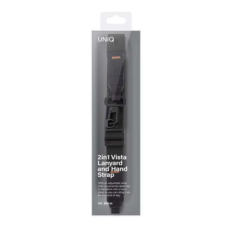 Uniq Vista Lanyard with Hand Strap 2in1 for Mobile Phones - Midnight Black
