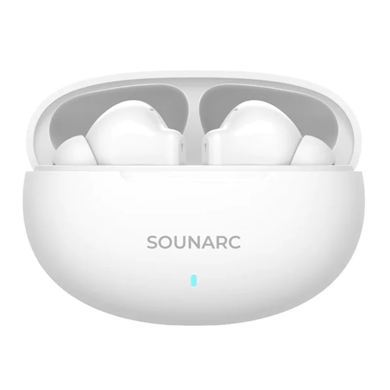 SOUNARC Q1  True Wireless Bluetooth Earphone, Quad mics Clear Call Earbuds, Shaking Bass AirPods, Touch Control - White