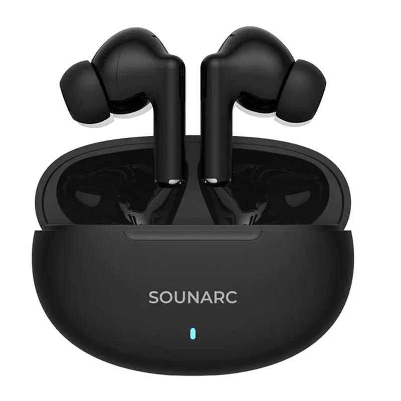 SOUNARC Q1  True Wireless Bluetooth Earphone, Quad mics Clear Call Earbuds, Shaking Bass AirPods, Touch Control - Black