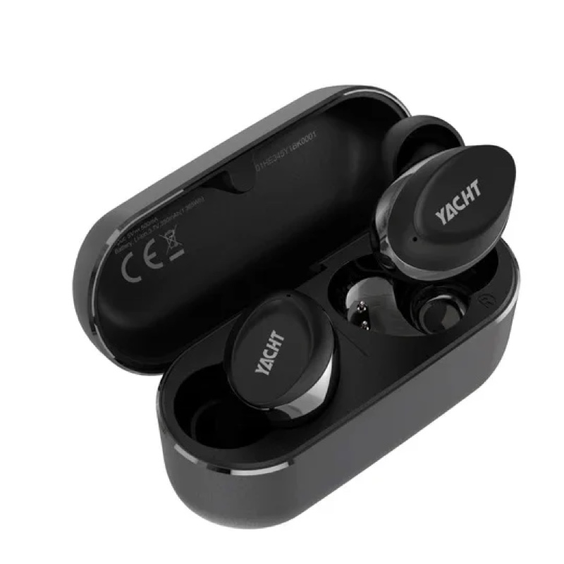 Hifuture YACHT True Wireless Earbuds with AptX Adaptive, Wind Noise Cancellation 8.0, IPX5 - Black