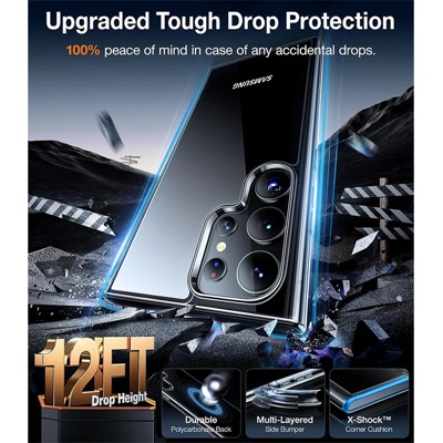 Torras Diamond Series Phone Case for Samsung Galaxy S24 Ultra – Clear