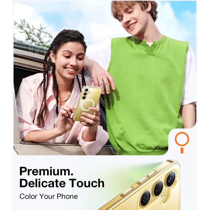 Torras Diamond-Mag Series (MagSafe Compatible) Phone Case for Samsung Galaxy S24 – Clear