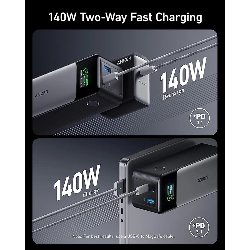 Anker 737 Power Core 24K Power Bank, 24,000mAh 3-Port Portable Charger with 140W Output, Smart Digital Display