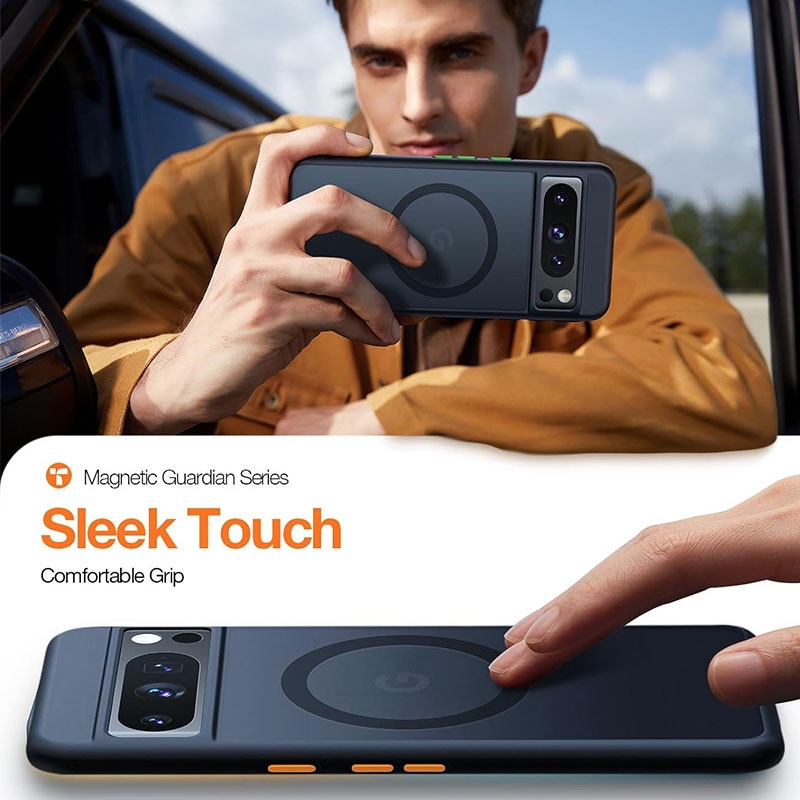 Torras Guardian Magnetic (Magsafe Compatible) Series Phone Case for Google Pixel 8 Pro – Black