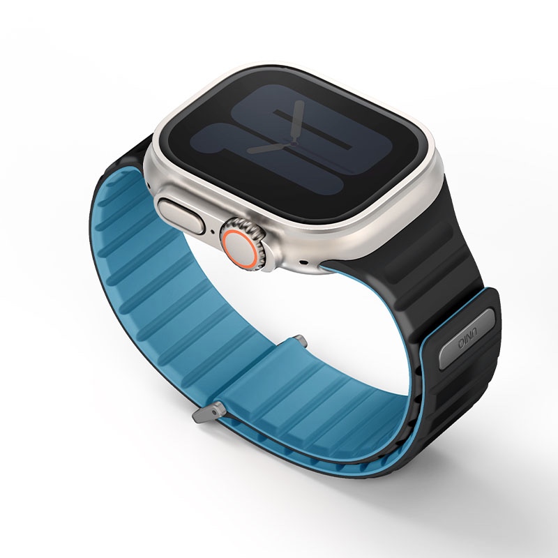 UNIQ Revix Evo Reversible Magnetic Apple Watch Strap for Series 1-10, SE/SE2 & Watch Ultra 49/45/44/46MM – Black / Blue