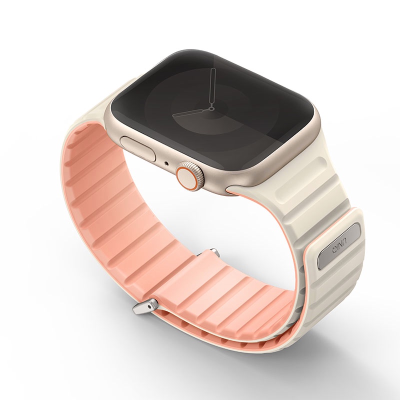 UNIQ Revix Evo Reversible Magnetic Apple Watch Strap for Series 1-10, SE/SE2 & Watch Ultra 49/45/44/46MM – Pink / Ivory