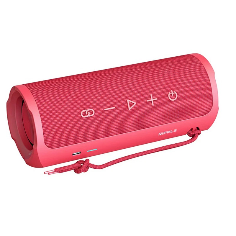 HiFuture Ripple 30W Portable Bluetooth Speaker with Crystal Clear Sound Quality, IPX7 Waterproof, Powerful Bass, 12 Hour Playtime - Red