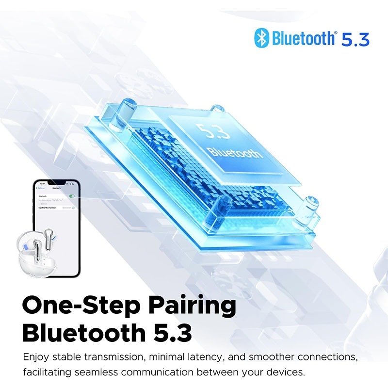 SoundPEATS Clear True Wireless Inexpensive Earbuds, Bluetooth