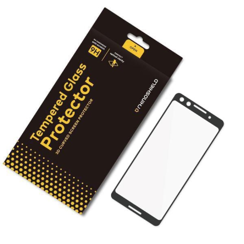 RhinoShield Tempered Glass Screen Protector for Google Pixel 3 Front - Black - 4710227235289