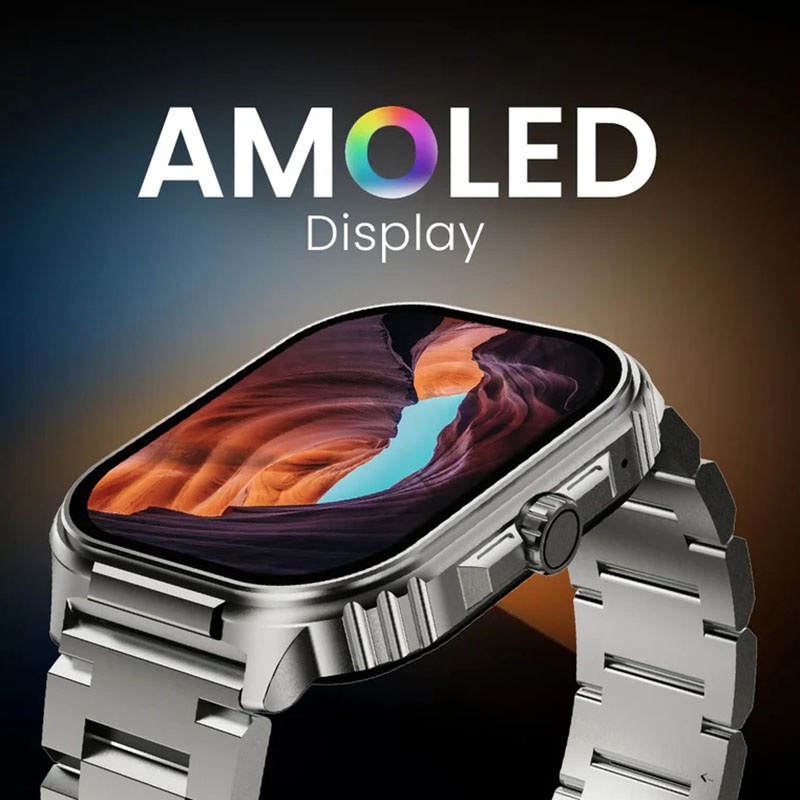 HiFuture Ultra3 Pro Premium Stainless Steel Smart Wireless Calling Watch with 2.04 AMOLED Display, Built-in AI Algorithm, IP68 - Black