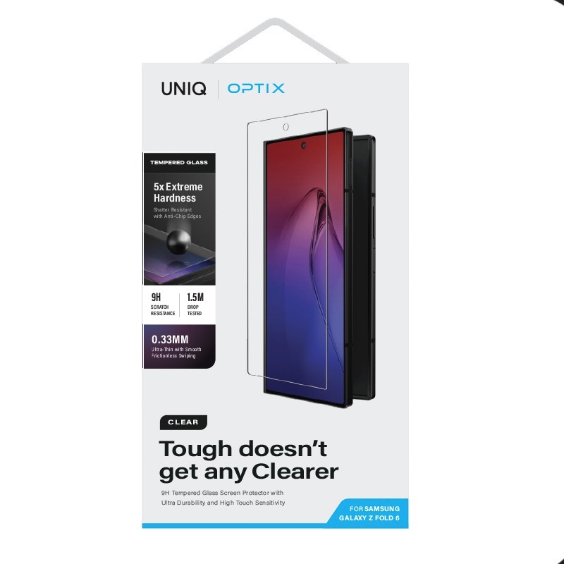 Samsung Galaxy Fold 6 Clear Glass Screen Protector by Uniq Optix – Clear
