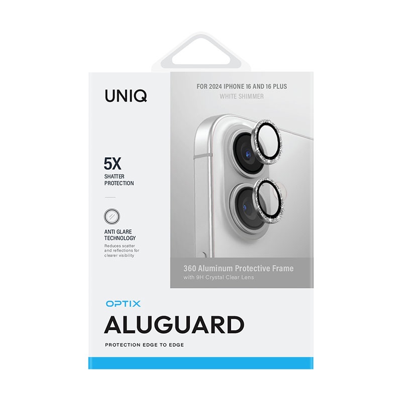 Uniq Optix Aluminium Camera Lens Protector for iPhone 16 / 16 Plus – White