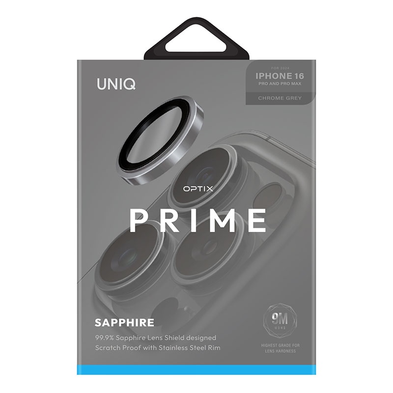 Uniq Optix Stainless Steel Camera Lens Protector for iPhone 16 Pro / 16 Pro Max – Grey