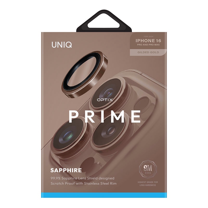Uniq Optix Stainless Steel Camera Lens Protector for iPhone 16 Pro / 16 Pro Max – Gold