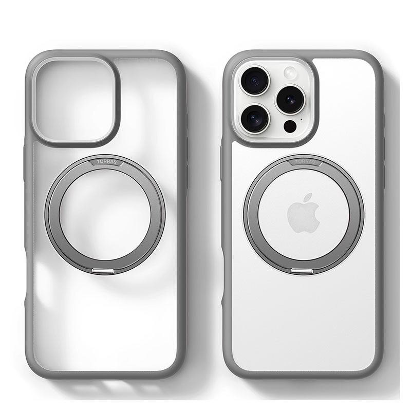 Torras Ostand R Fusion Series MagSafe Compatible Case for iPhone 16 Pro – Titanium Grey