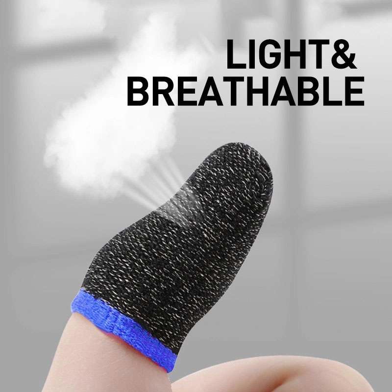 Plextone Nylon Mobile Gaming Finger Sleeve Sweat-Proof Finger Cover Non-slip Touch Screen - 2 Pack