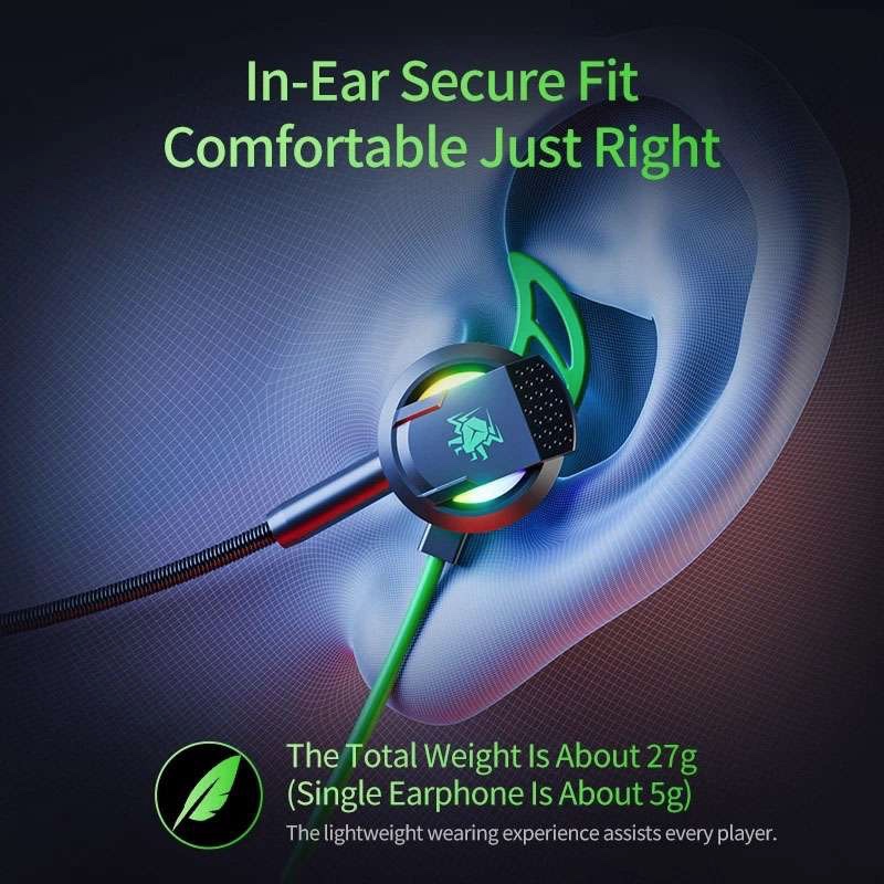 Plextone RX3 PLUS 3.5mm Interface In-ear Wired Game Earphones Pluggable Mic - Orange