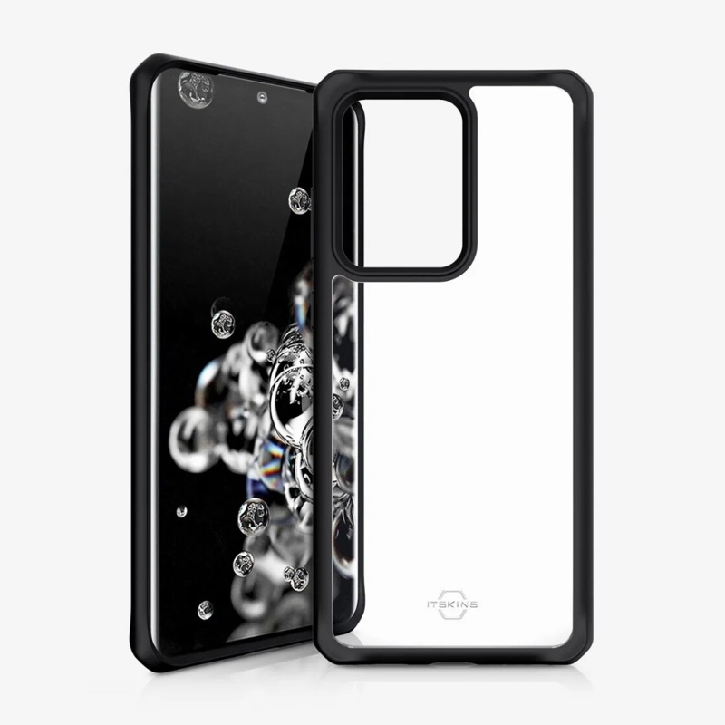 ITSKINS Galaxy S20 Ultra Hybrid Solid (Plain Black Transparent) - 4894465853426