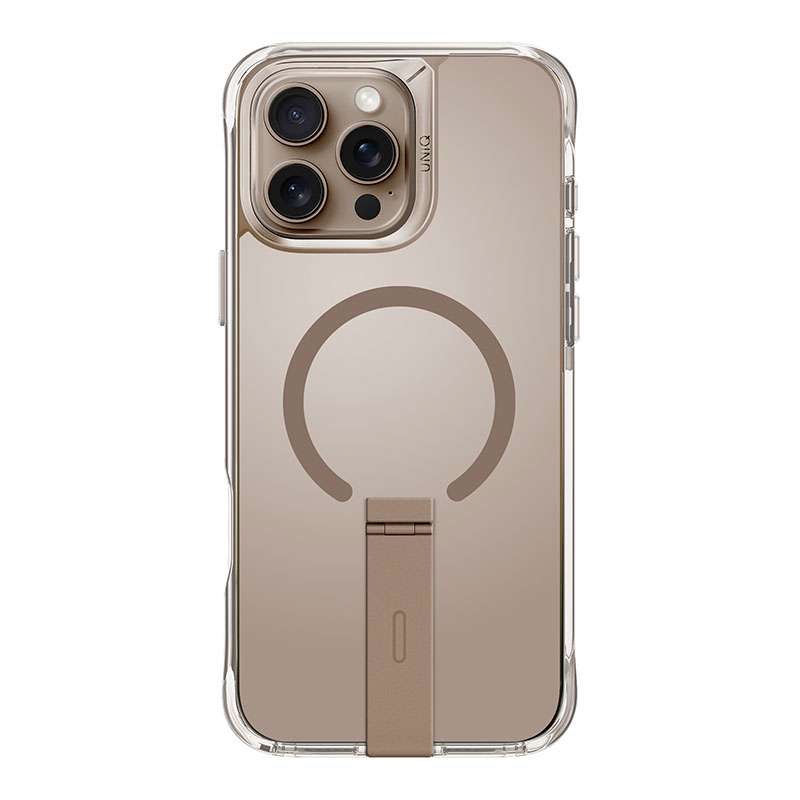 UNIQ  Eleva MagSafe/MagClik Phone Case with Vertical Stand for iPhone 16 Pro - Gold