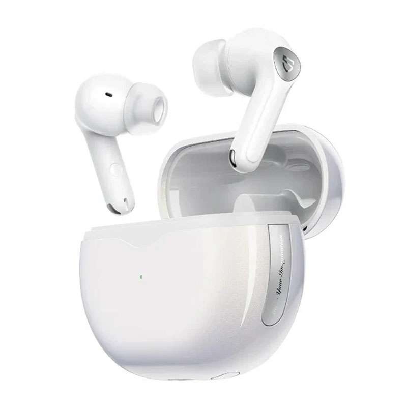 SoundPEATS Air4 Pro True Wireless Earbuds with Noise Cancelling, Bluetooth 5.3, 6 Mics CVC 8.0 ENC, Qualcomm® AptX™ Adaptive, Multipoint Connection, in-Ear Detection,App Customize EQ - White