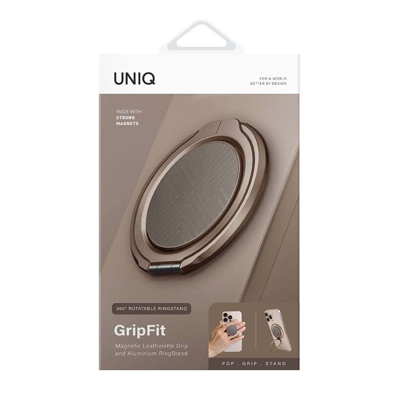 Uniq Gripfit Classic Magnetic 360 Mount with Kickstand for Phones - Flint/Grey
