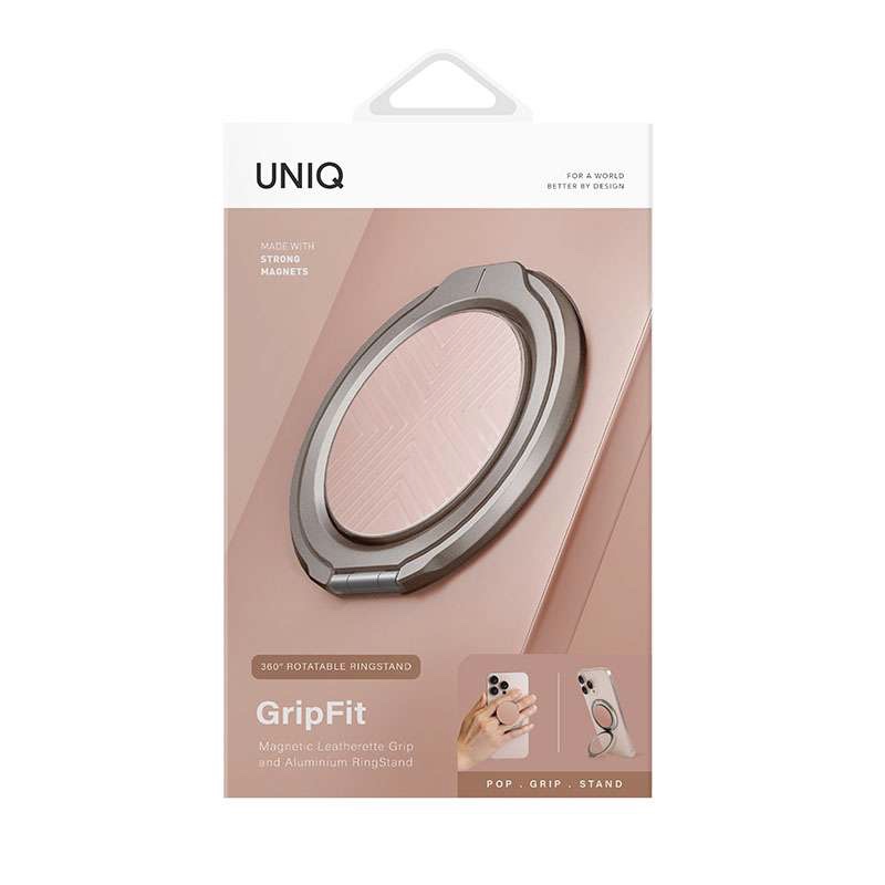 Uniq Gripfit Classic Magnetic 360 Mount with Kickstand for Phones - Blush/Pink