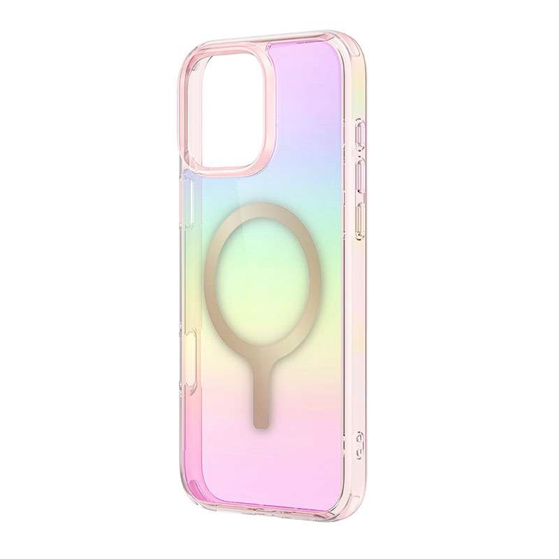 UNIQ Iridescia MagSafe Charging Compatible Phone Case for iPhone 16 Pro Max - Pink Prism