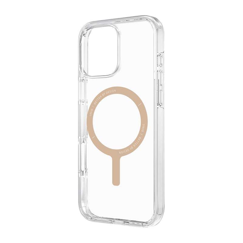 UNIQ Clario MagSafe Compatible Phone Case for iPhone 16 Pro - Gold