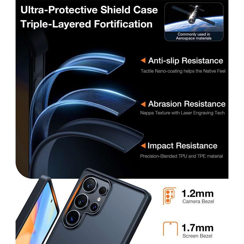 Torras Guardian Series Phone Case for Samsung Galaxy S25 Ultra – Navy Blue